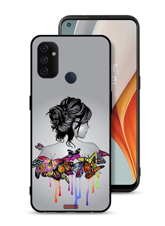 Tolwak OnePlus Nord N100 Protective Case Cover Butterflies And Girl Abstract Art - Image 1