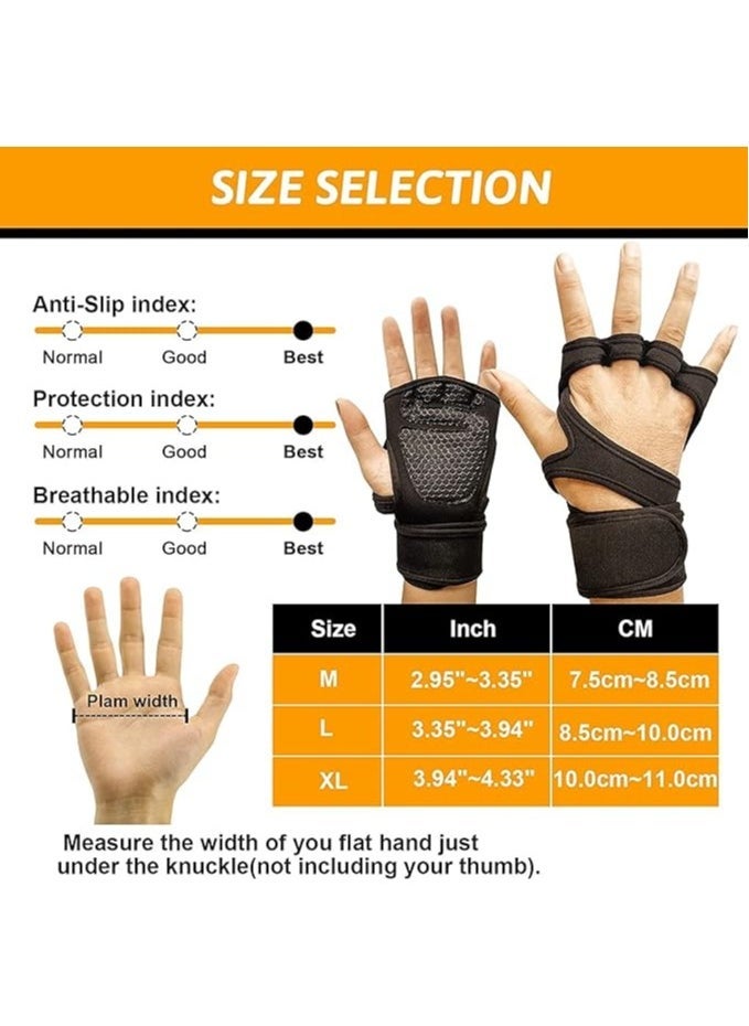 RedMapleTEK Sports Cross Training Gloves, Fitness Gloves With Wrist Support, Gym Workout,Weightlifting & Fitness-Leather Padding, With Strong Grip And Palm Protection,No Calluses-Suits Men & Women,Black  - Image 4
