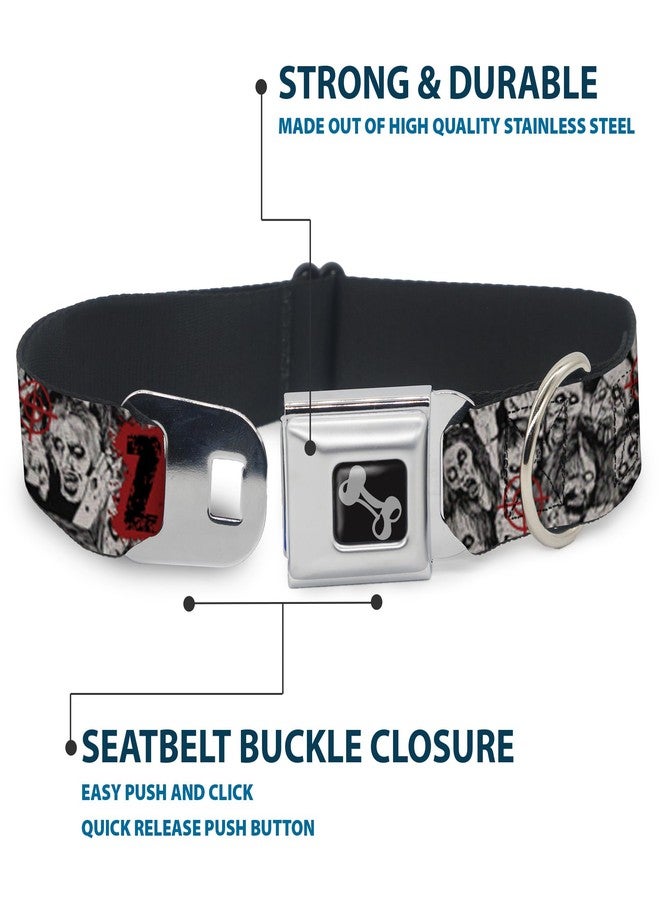 Buckle Down Buckle-Down Seatbelt Buckle Dog Collar - ZOMBIE KILLER w/Stacked Zombies Sketch - 1.5" Wide - Fits 16-23" Neck - Medium - Image 4