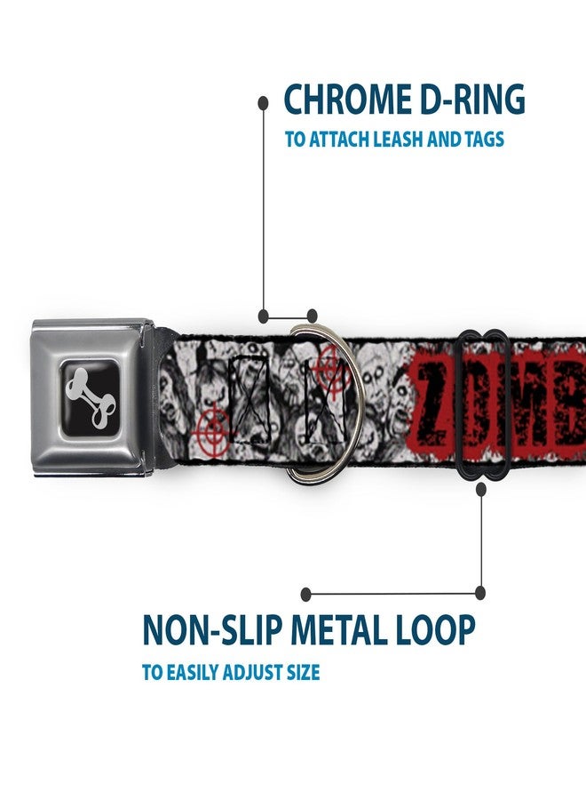 Buckle Down Buckle-Down Seatbelt Buckle Dog Collar - ZOMBIE KILLER w/Stacked Zombies Sketch - 1.5" Wide - Fits 16-23" Neck - Medium - Image 5