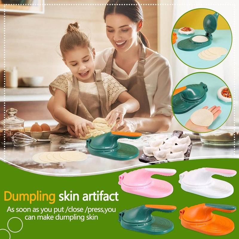 klarako Dumpling Skin Maker Dumpling Moulds, Dumpling Press Dumpling Wrapper Presser Manual Tortilla Press Maker Dumpling Wrapper Mold for Dumpling Dumpling Skin Making Tools for Kitchen (White) - Image 2