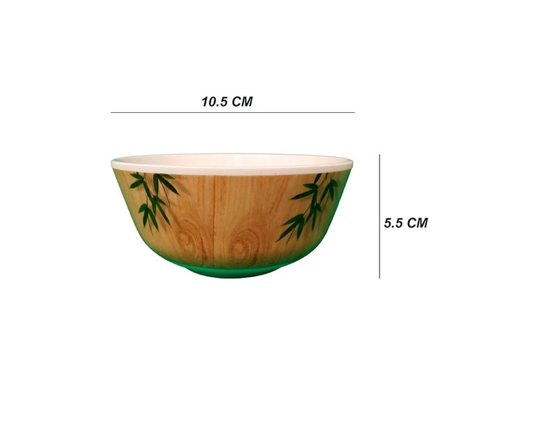 Servewell Melamine Round Serving Veg BowlKatoriGlossySet of 6Bamboo Delite180 ml - Image 2
