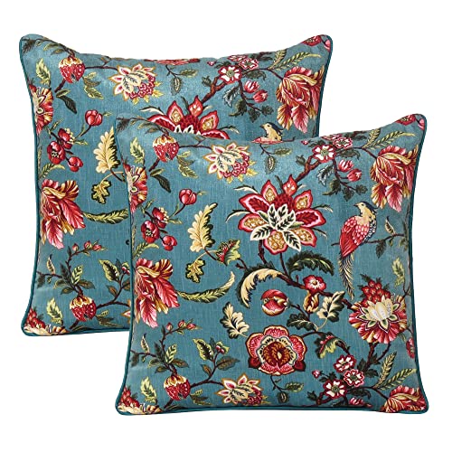 Riara Velvet Cushion Cover Printed Pillow Covers Square Throw Cover Decorative Hand Made Soft Pillowcases for Sofa Zipper Closer Set of 2 - Image 1