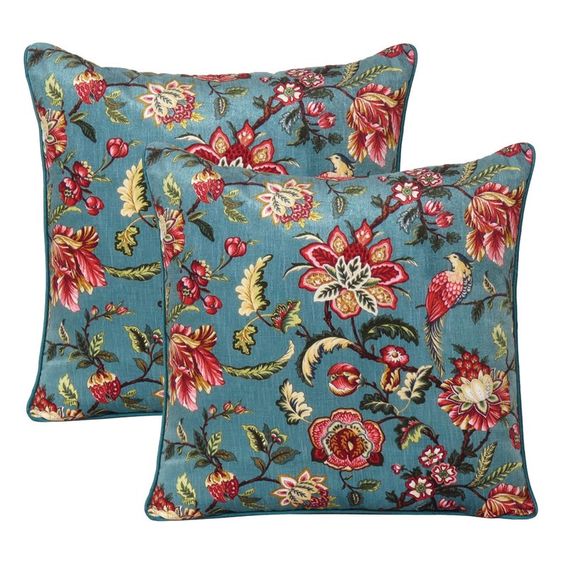 Riara Velvet Cushion Cover Printed Pillow Covers Square Throw Cover Decorative Hand Made Soft Pillowcases for Sofa Zipper Closer Set of 2 - Image 5