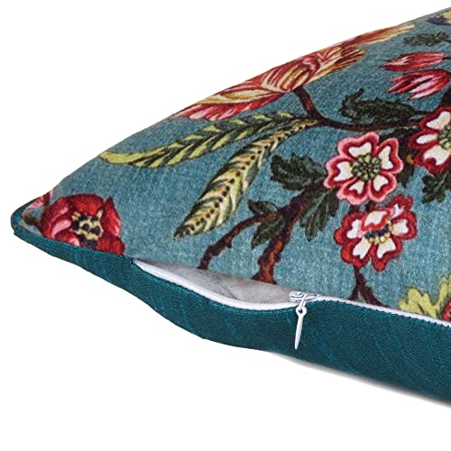 Riara Velvet Cushion Cover Printed Pillow Covers Square Throw Cover Decorative Hand Made Soft Pillowcases for Sofa Zipper Closer Set of 2 - Image 4