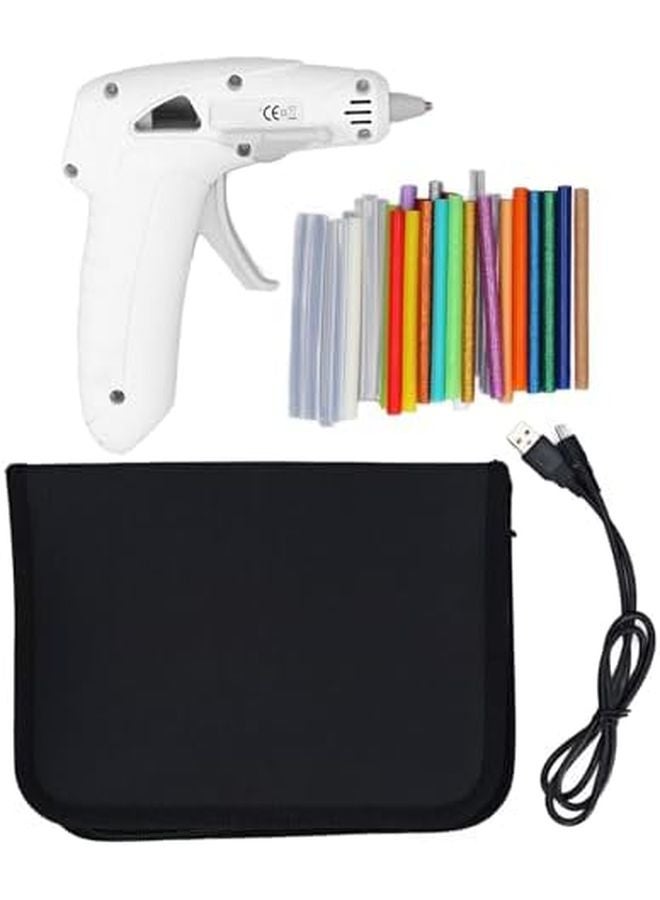 Cordless Mini Hot Glue Gun White with 30 Glue Sticks Rechargeable for DIY Crafts and Home Decor - Image 1