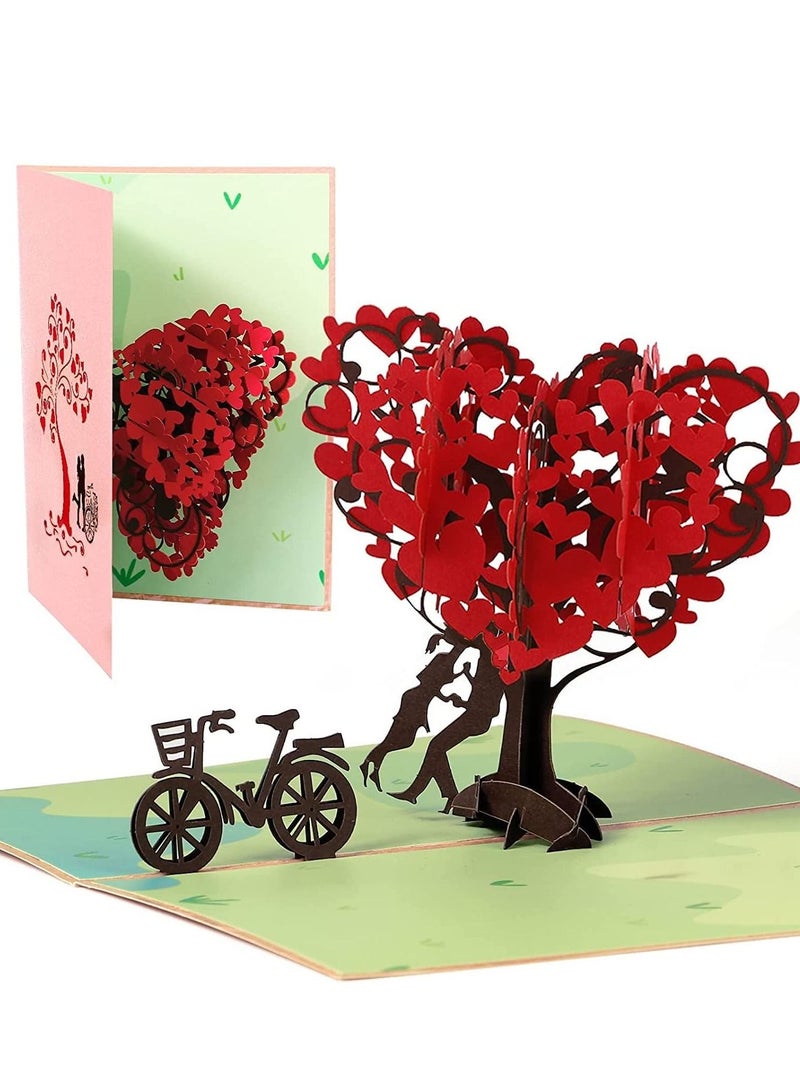 SYOSI Love Tree Pop Up Card for Girlfriend Happy Romantic Birthday Wedding Thank You Cards 3D Up Handmade Proposal - Image 1