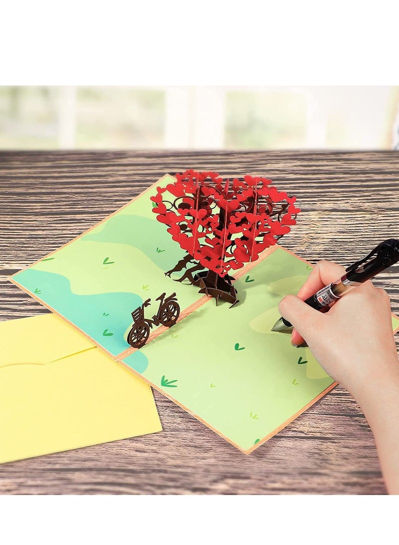 SYOSI Love Tree Pop Up Card for Girlfriend Happy Romantic Birthday Wedding Thank You Cards 3D Up Handmade Proposal - Image 5