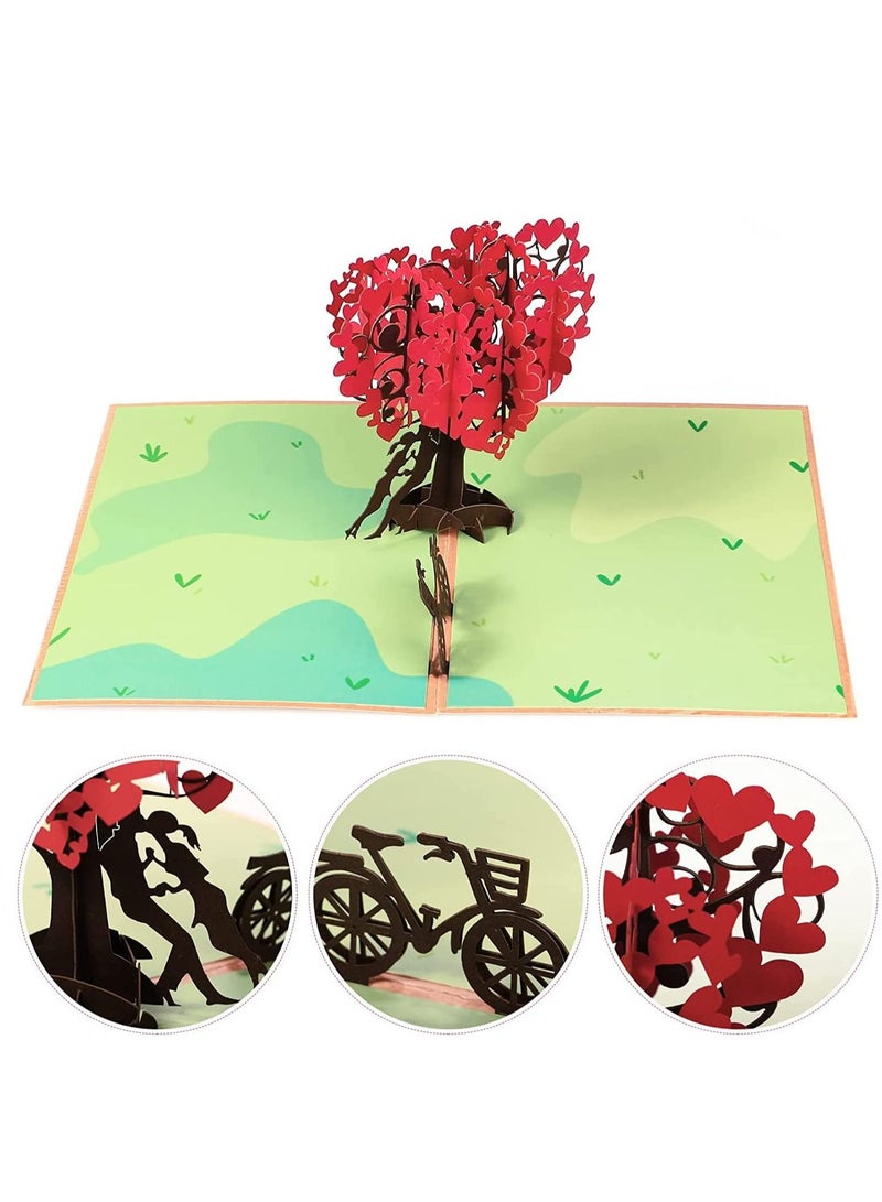 SYOSI Love Tree Pop Up Card for Girlfriend Happy Romantic Birthday Wedding Thank You Cards 3D Up Handmade Proposal - Image 3