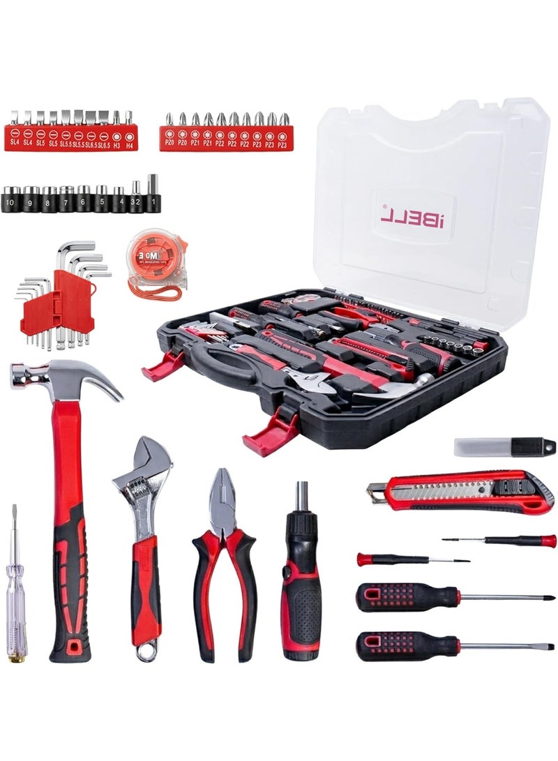iBELL Hand Tool Kit for Home & DIY Use (53-Piece) - Includes Screwdriver, Wrench, Ratchet, Utility Knife, Saw, Claw Hammer, Measuring Tape and Plier, Multicolor - Image 1