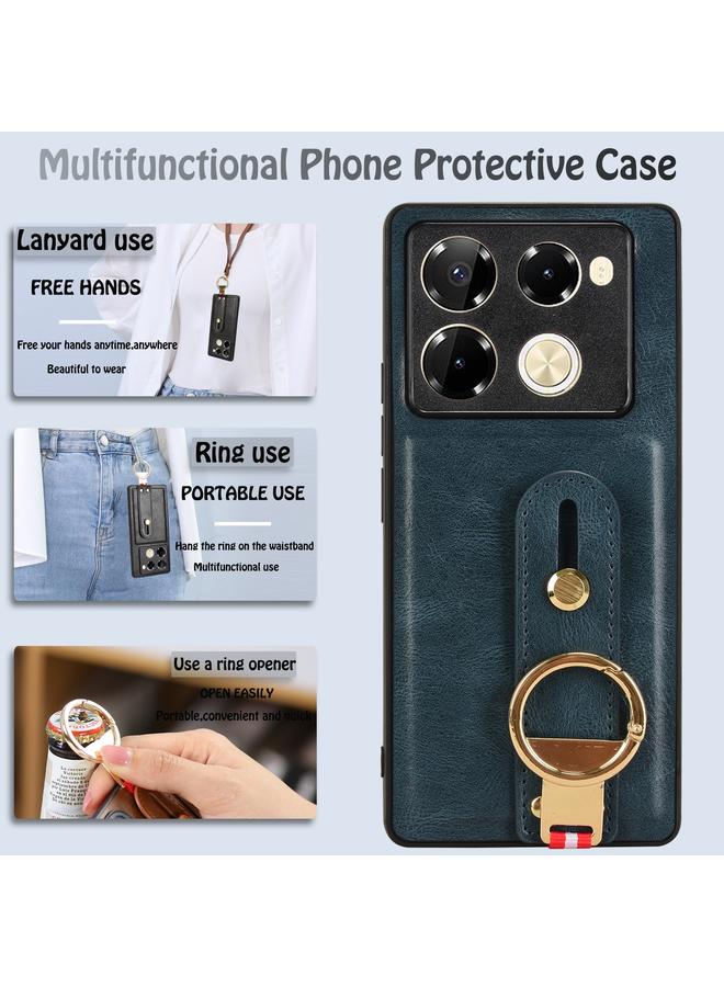 زبون جراب لهاتف Infinix Note 40 Pro 5G X6851 مع سوار معصم وغطاء خلفي من الجلد - Image 3