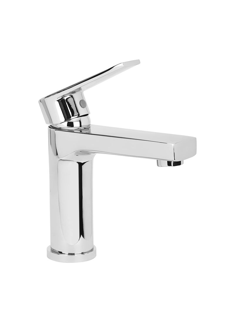 Hindware Element F360011SCP Brass 450mm Hose Single Lever Basin Mixer Without Pop up Waste (Chrome) | 12-Year Manufacturer Warranty