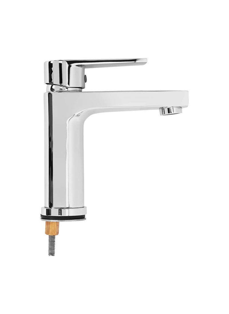 Hindware Element F360011SCP Brass 450mm Hose Single Lever Basin Mixer Without Pop up Waste (Chrome) | 12-Year Manufacturer Warranty