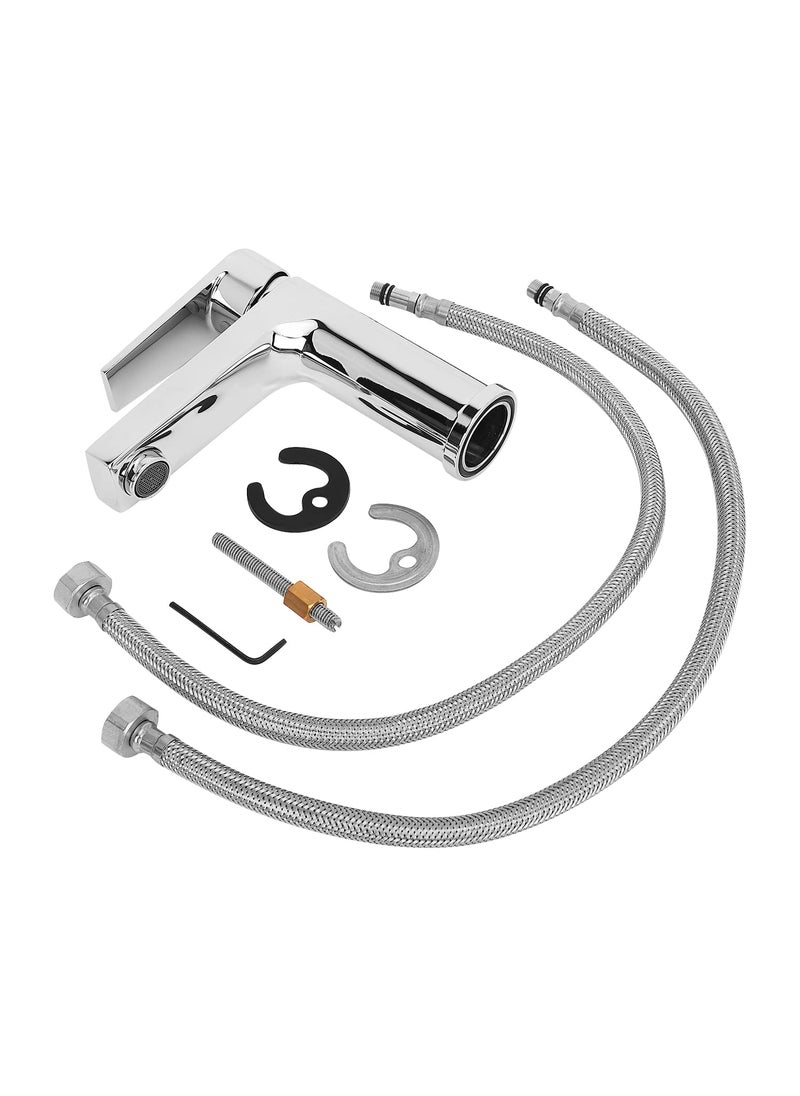 Hindware Element F360011SCP Brass 450mm Hose Single Lever Basin Mixer Without Pop up Waste (Chrome) | 12-Year Manufacturer Warranty