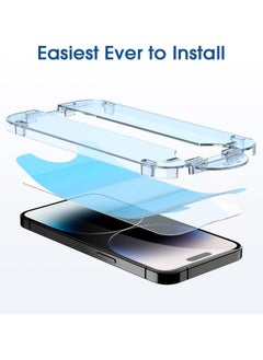 Amfilm [2+2 Pack] amFilm OneTouch for iPhone 14 Pro Max 6.7" Glass Screen Protector with Camera Lens Protector. Easiest to Installation, Bubble Free, Full Coverage Case Friendly  - Image 4