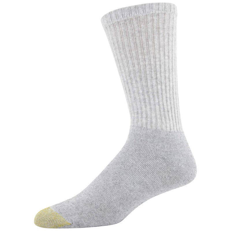 GOLDTOE Men's 656S Cotton Crew Athletic Socks, Multipairs, Grey Heather (6-Pairs), Large - Image 3