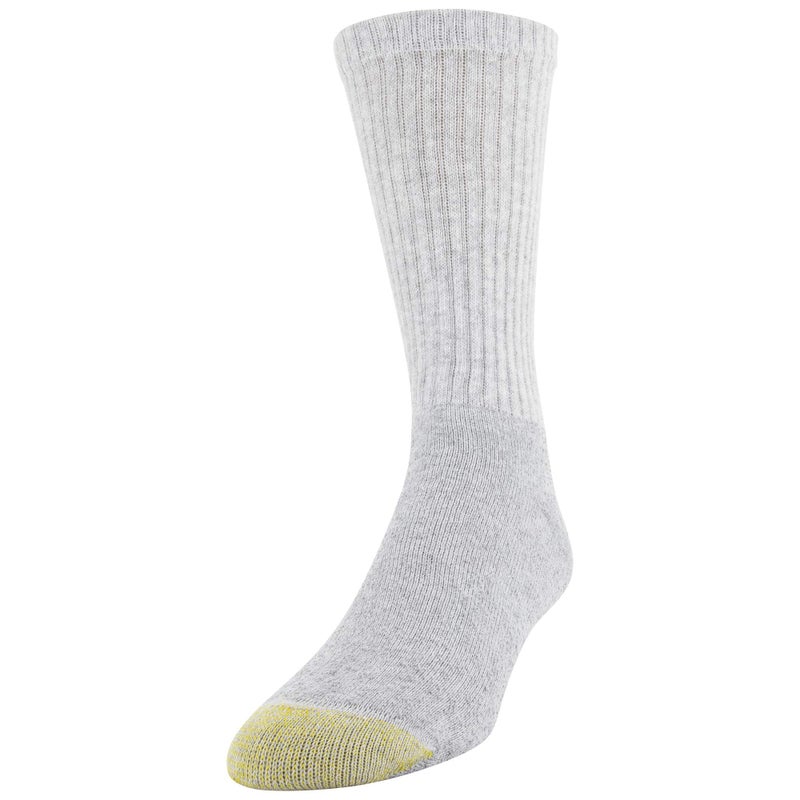 GOLDTOE Men's 656S Cotton Crew Athletic Socks, Multipairs, Grey Heather (6-Pairs), Large - Image 2