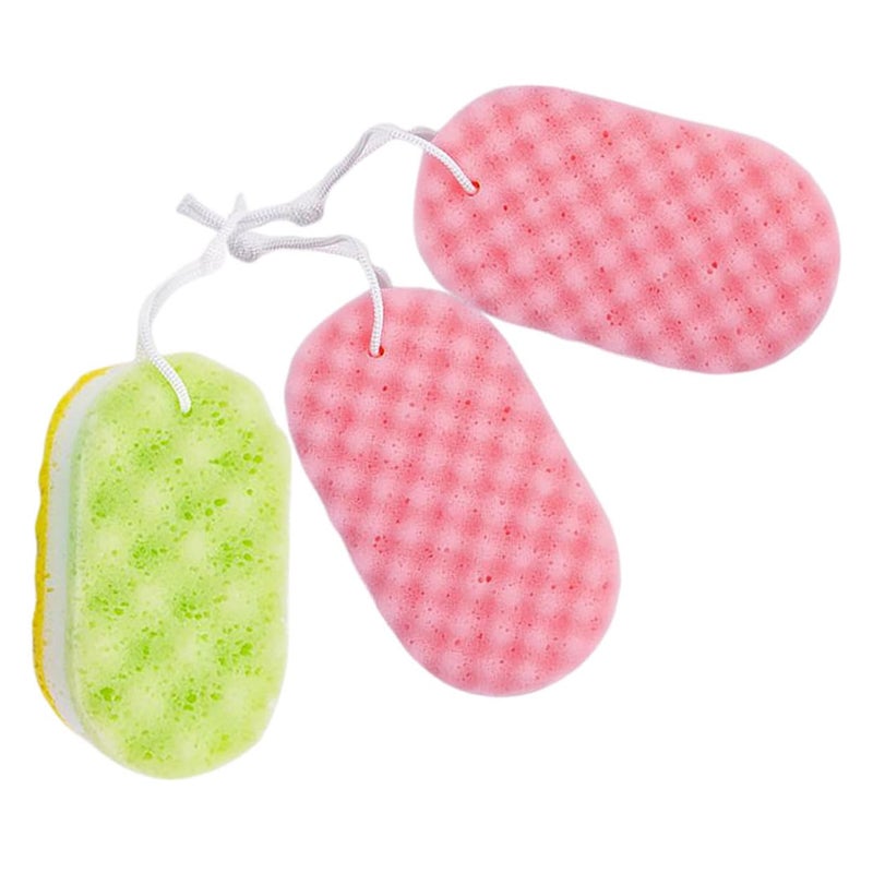 Natural Loofah Body Sponge Exfoliator Scrubber 3 Pack For Adults Bath Shower - Image 2
