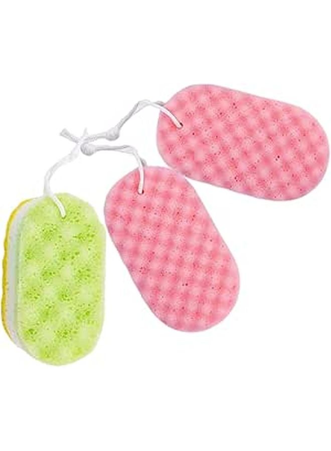 Natural Loofah Body Sponge Exfoliator Scrubber 3 Pack For Adults Bath Shower - Image 1