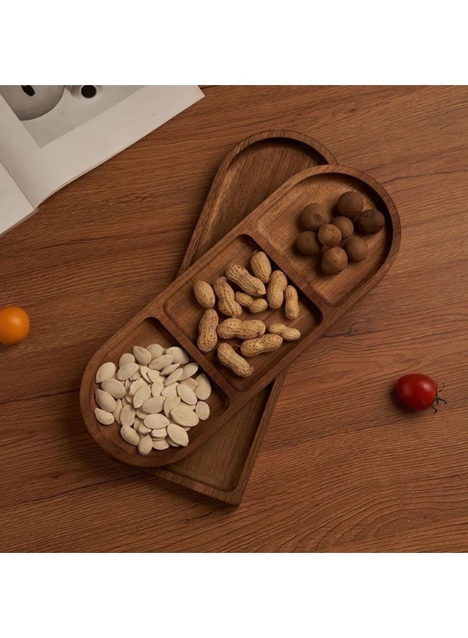 3-Section  Oval Tray (29cm) - For Arabic Coffee/Nuts/Snacks,  Home & Cafe Use - Image 5