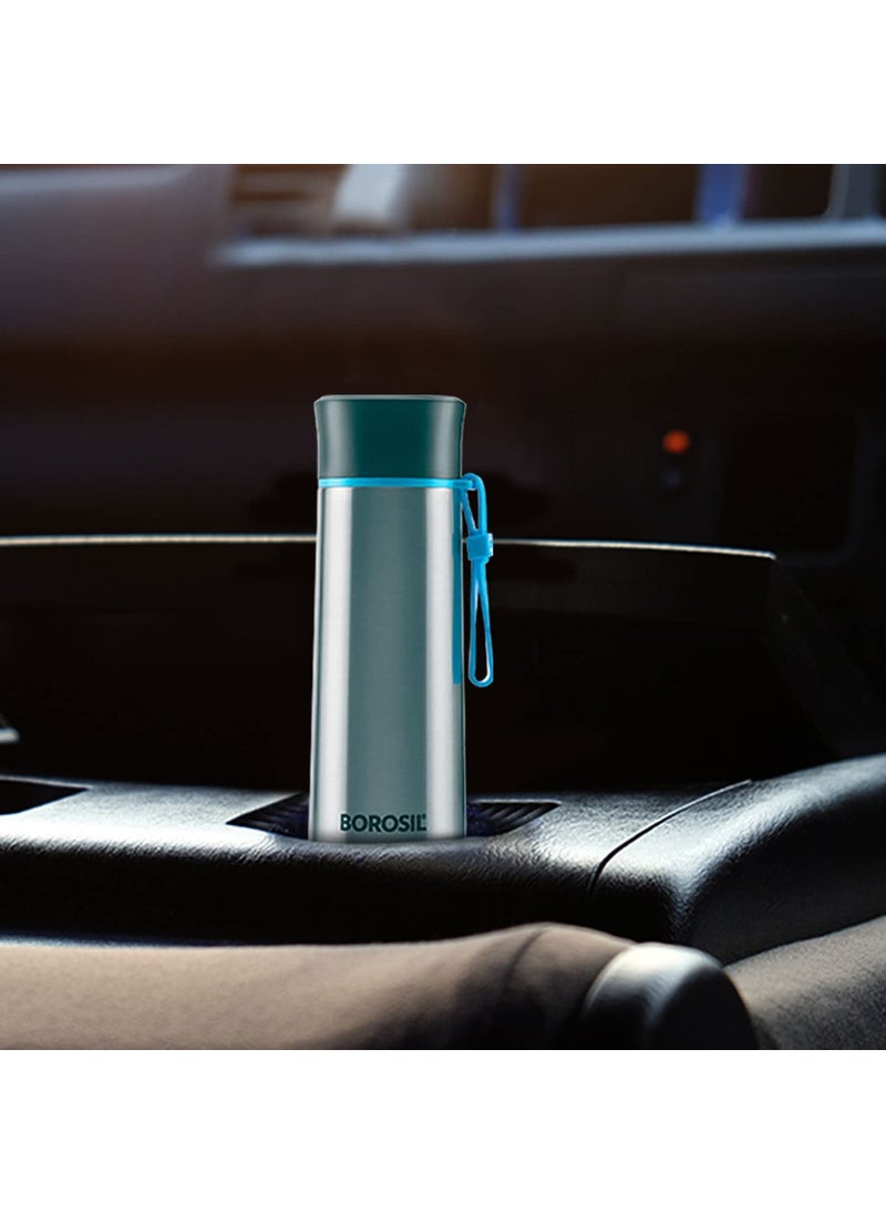 BOROSIL Borosil Hydra Sprint 400 ml Stainless Steel Water Bottle | Double Wall Vacuum Insulated BPA Free Flask | 20 Hrs Hot & 24 Hours Cold | Bottle for Office, Gym, School, College | 1 Year Warranty, Silver  - Image 4
