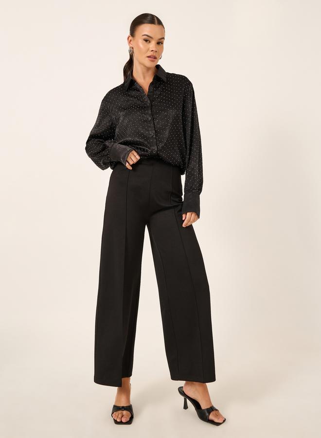 Styli Embellished Collared Long Sleeves Oversized Shirt  - Image 2