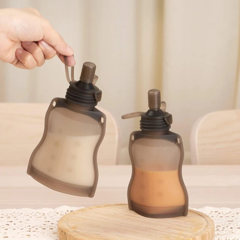 haakaa Silicone Yummy Pouch Sippy Spout, Adaptor Compatible haakaa Yummy Pouches and Milk Storage Bags,Not Compatible with Other Brands,Grey - Image 3