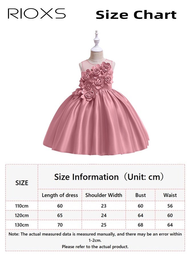 Toddler Girls Flutter Sleeves Pleated Flower Dress Pageant Bowknot Dress Costumes Wedding Dress for Birthday Party Formal Occasions