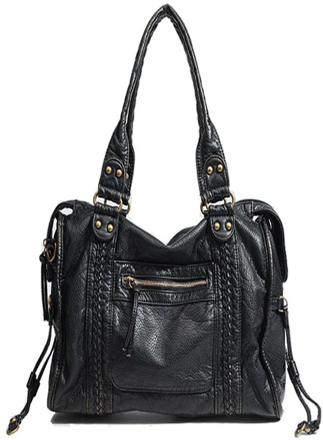 Geelyda Crossbody Bags for Women, Washed Soft Leather Large Tote Bag, Y2K Hobo Bag, Vintage Handbags Shoulder Bag - Image 1