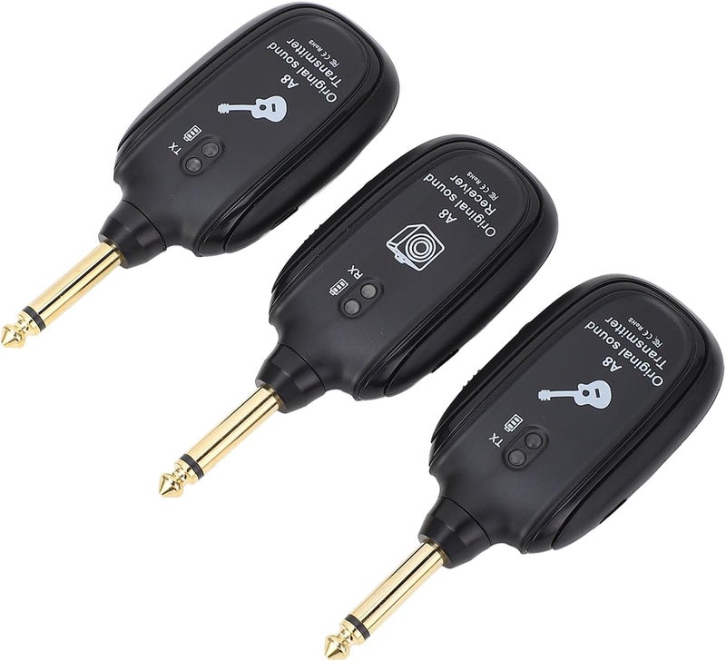 Asixxsix Wireless Guitar System, 2.4GHz 6.35mm Plug Wireless Guitar Transmitter Receiver For Electric Bass Violin With 30m Range And 4ms Latency - Image 3