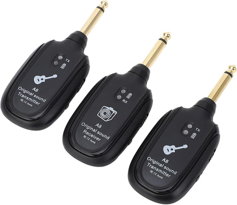 Asixxsix Wireless Guitar System, 2.4GHz 6.35mm Plug Wireless Guitar Transmitter Receiver For Electric Bass Violin With 30m Range And 4ms Latency - Image 5