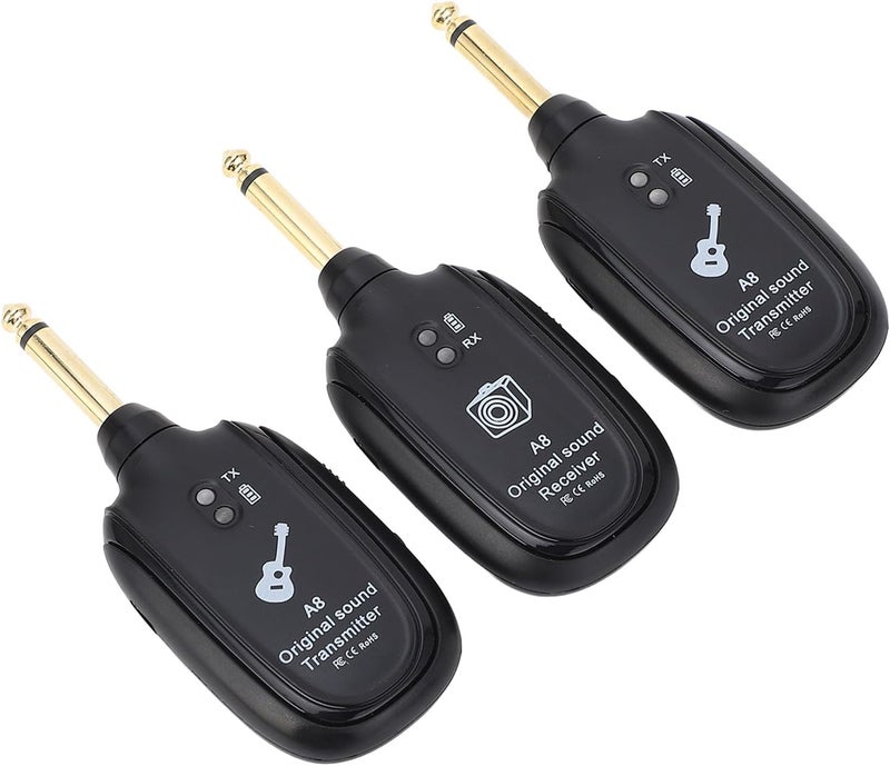 Asixxsix Wireless Guitar System, 2.4GHz 6.35mm Plug Wireless Guitar Transmitter Receiver For Electric Bass Violin With 30m Range And 4ms Latency - Image 2