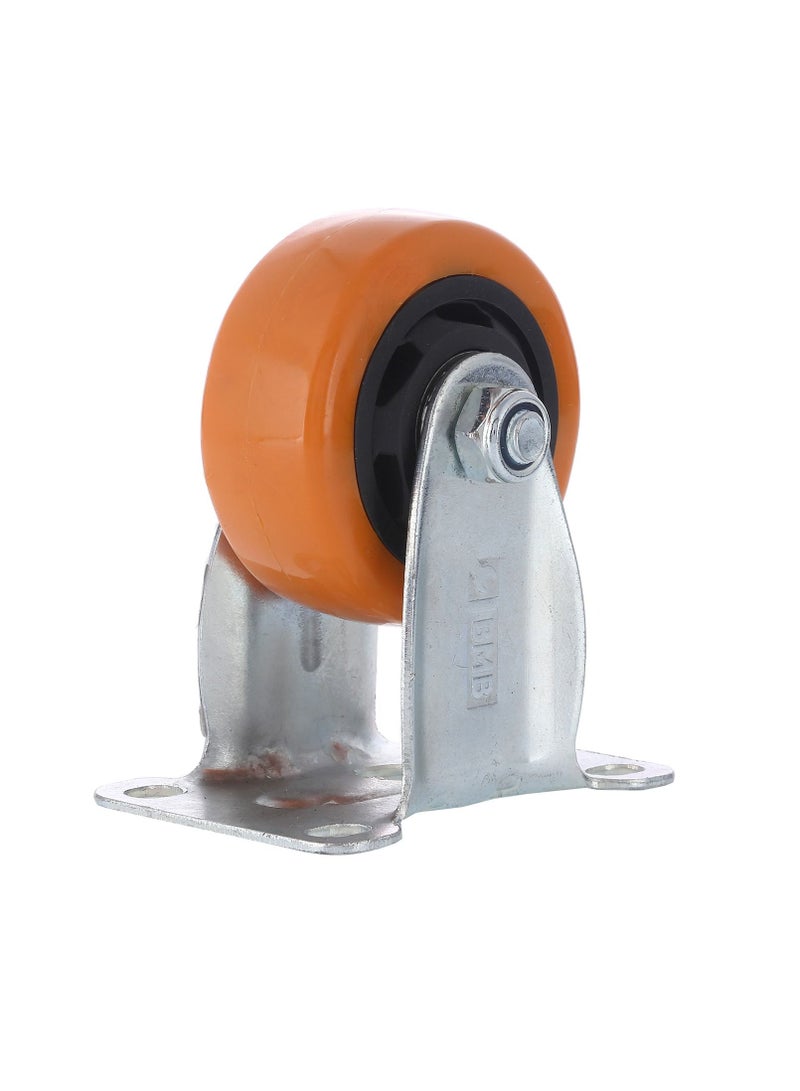 BMB tools 2-Piece 100mm Orange PVC Medium Duty Caster Double Ball Bearing - Rigid - Plate - Image 2