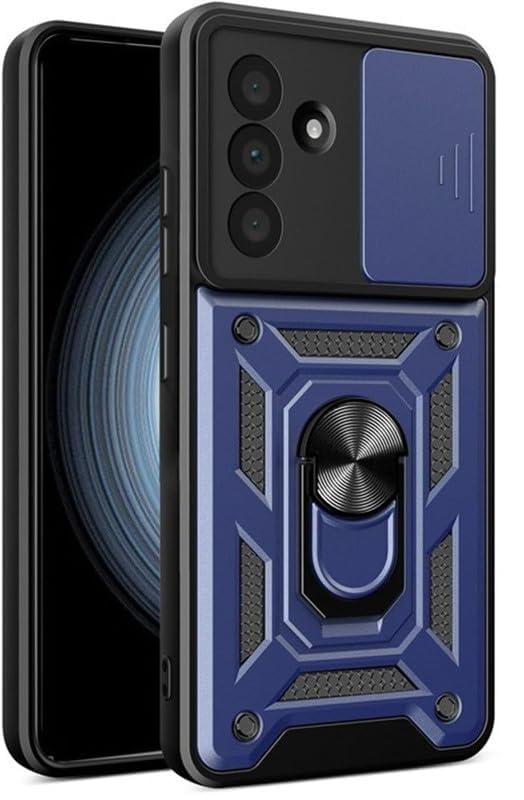 AIBEX® Back Cover for Samsung Galaxy A56 5G | D10 Tough Armor Case | Sliding Camera Shield | 360° Protection | Kickstand Ring Holder | Military-Grade Shockproof Bumper Case - Image 2