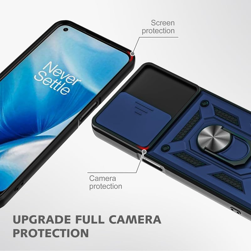 AIBEX® Back Cover for Samsung Galaxy A56 5G | D10 Tough Armor Case | Sliding Camera Shield | 360° Protection | Kickstand Ring Holder | Military-Grade Shockproof Bumper Case - Image 5