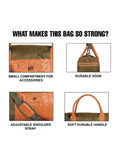 MOUNTHOOD MOUNTHOOD Duffel / Duffle Bag for Men and Women - Premium Quality Long Lasting Canvas with Faux Leather - Calypso  - Image 3