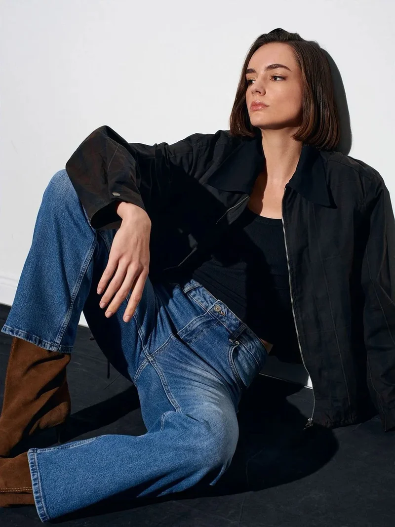 ديلفين DILVIN Women’s High-waist Wide-leg Jeans