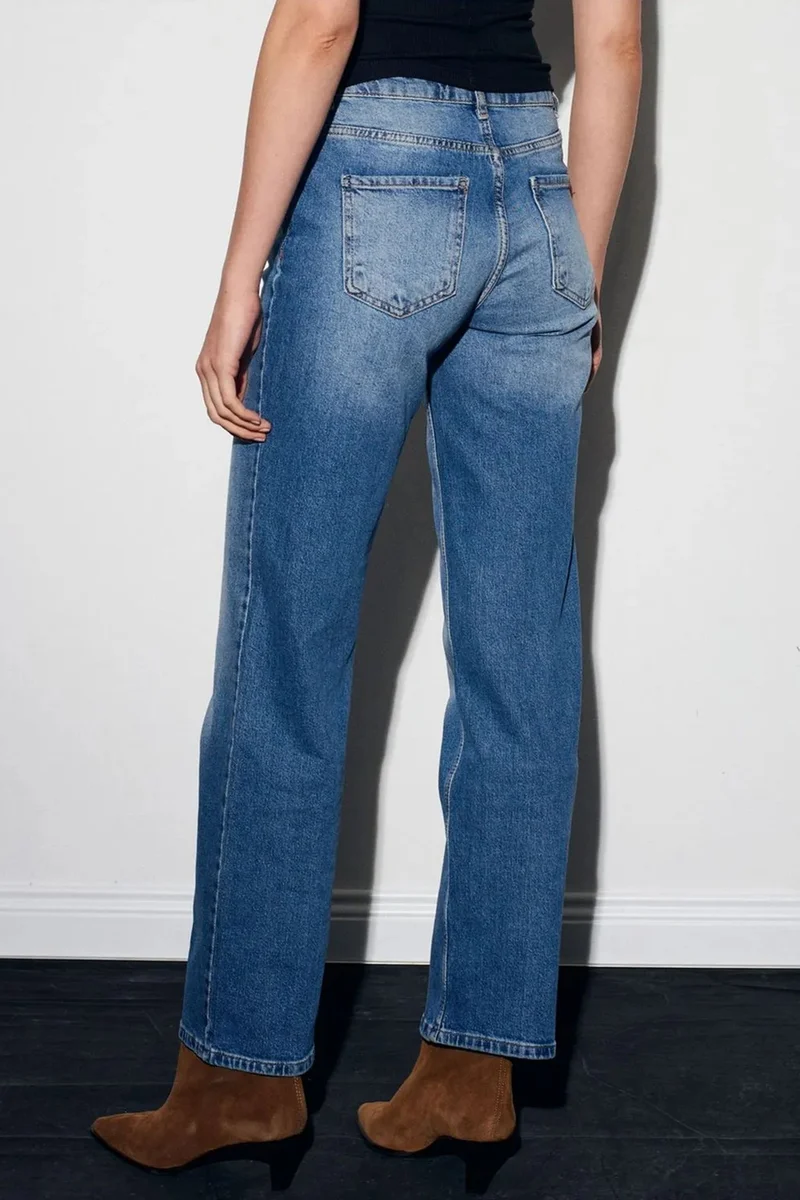 Dilvin Mid Blue Denim DILVIN Women’s High-waist Wide-leg Jeans for Women | Best Price UAE