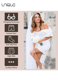 Unique 2 Roll Double Sided Clothing Tape, Body Tape Clear Fabric Strong Tape Transparent Clothing Tape Fabric Double Sided Tape for Dress, Medical Grade Tape (Cutter)  - Image 4