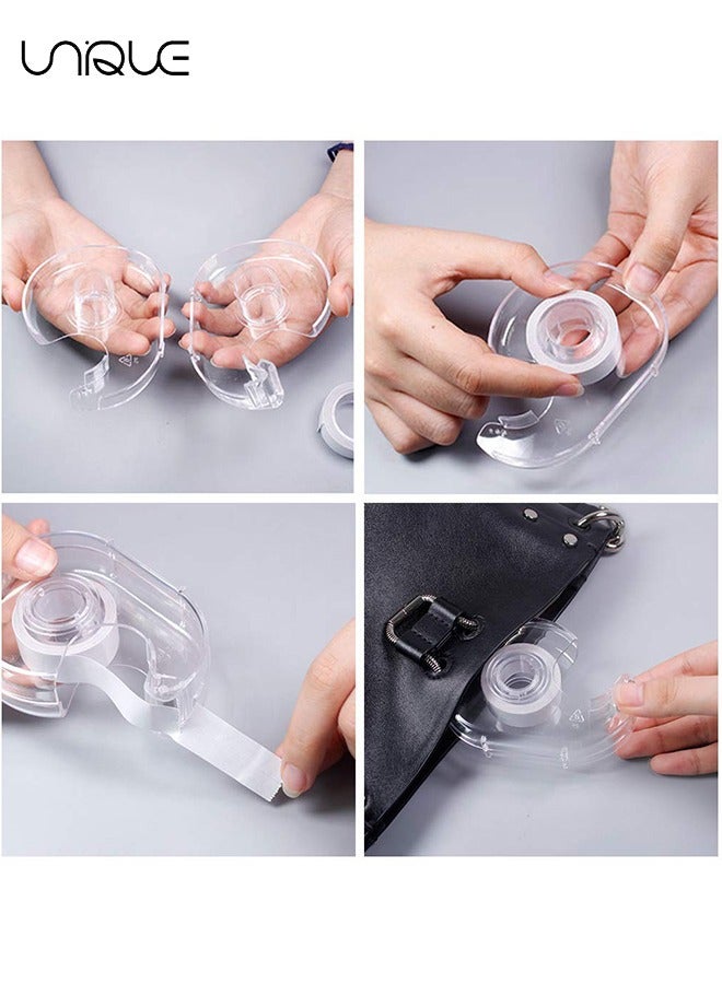 Unique 2 Roll Double Sided Clothing Tape, Body Tape Clear Fabric Strong Tape Transparent Clothing Tape Fabric Double Sided Tape for Dress, Medical Grade Tape (Cutter) - Image 3
