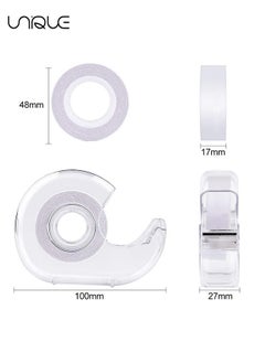 Unique 2 Roll Double Sided Clothing Tape, Body Tape Clear Fabric Strong Tape Transparent Clothing Tape Fabric Double Sided Tape for Dress, Medical Grade Tape (Cutter)  - Image 2