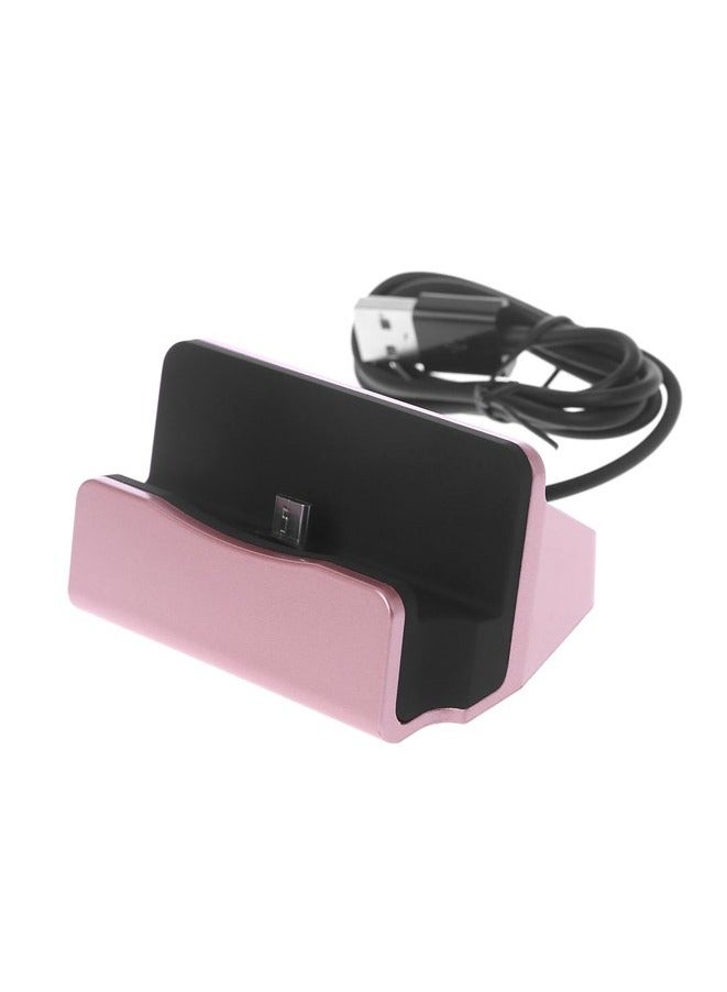 Rubik 1M Micro USB Charger Stand, Desktop Charge and Sync Dock Station Charging Desk Cradle For Samsung, Huawei and All Other Android Cellphone (Pink)  - Image 1