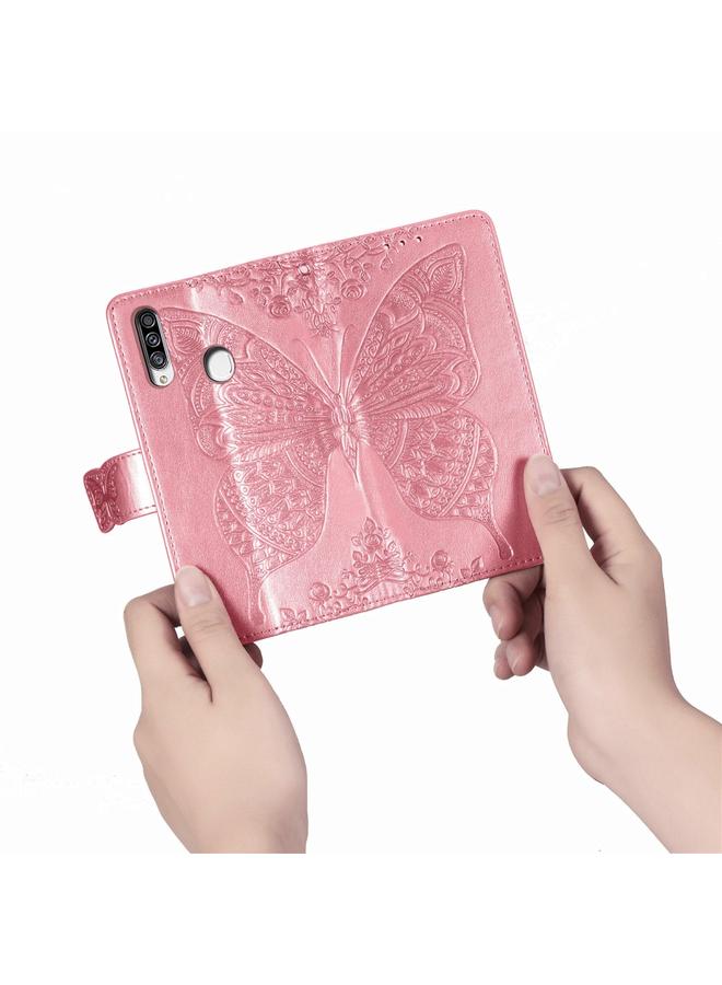 S-TOP Case For Galaxy A20S Butterfly Love Flower Embossed Horizontal Flip Leather Case with Bracket / Card Slot / Wallet / Lanyard - Image 5