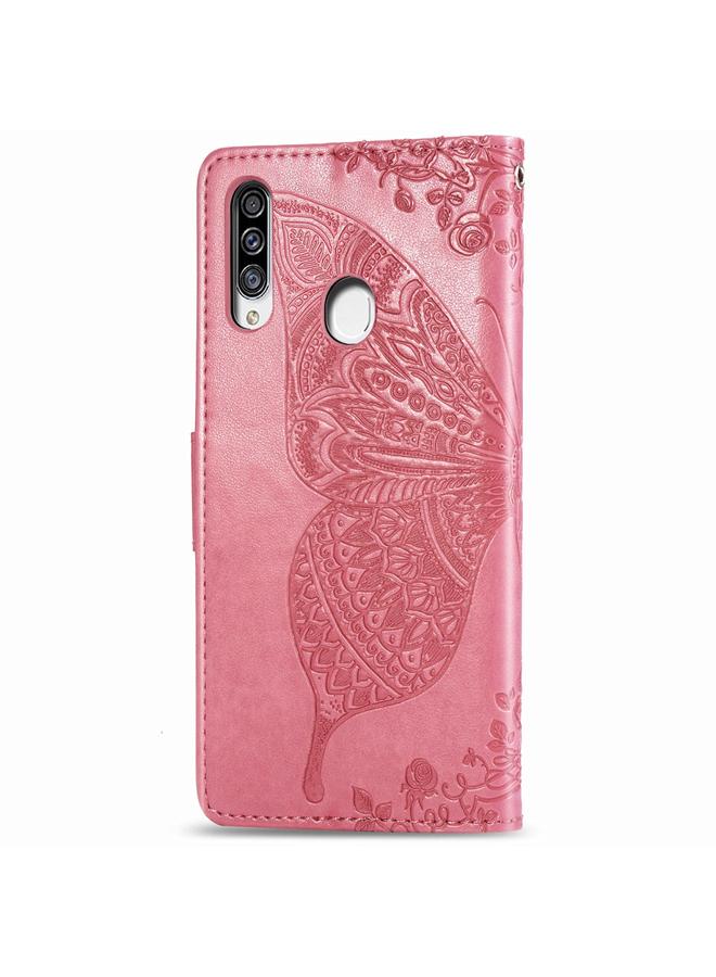 S-TOP Case For Galaxy A20S Butterfly Love Flower Embossed Horizontal Flip Leather Case with Bracket / Card Slot / Wallet / Lanyard - Image 4