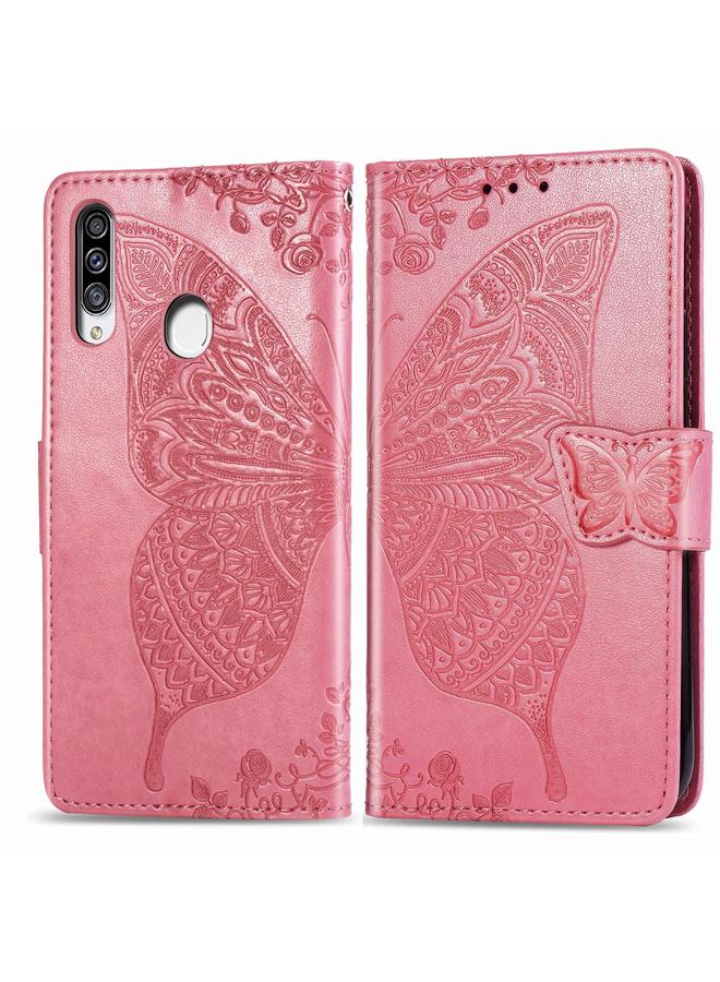 S-TOP Case For Galaxy A20S Butterfly Love Flower Embossed Horizontal Flip Leather Case with Bracket / Card Slot / Wallet / Lanyard - Image 1