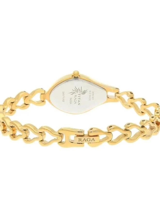 TITAN Women's Analog Display Watch With Gold Metal Strap - 2457YM01