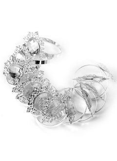 ROSENICE 12Pcs Crystal Napkin Rings (Silver)  - Image 4