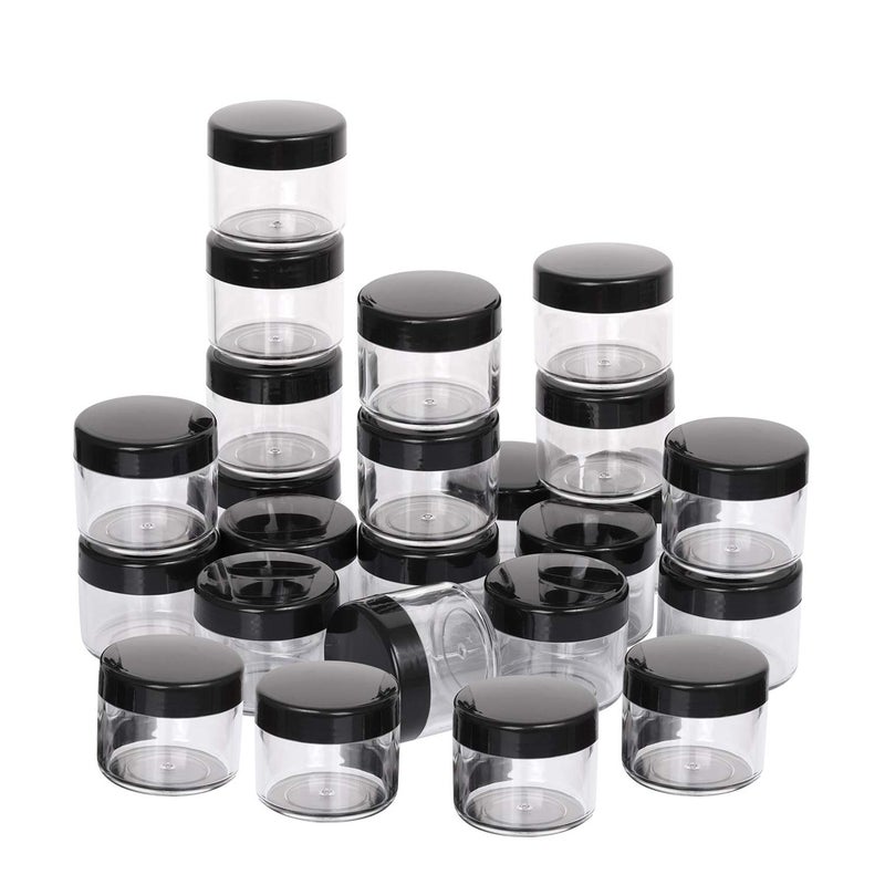 100 Count Refillable Cosmetic Containers with Lids 20 Grams Black Makeup Sample Jars for Beauty Products  Black
