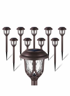 Excefore 10 Pack Solar Lights Outdoor Decorative, Solar Pathway Lights Outdoor, Solar Powered Garden Yard Lights for Walkway Sidewalk Driveway  - Image 1