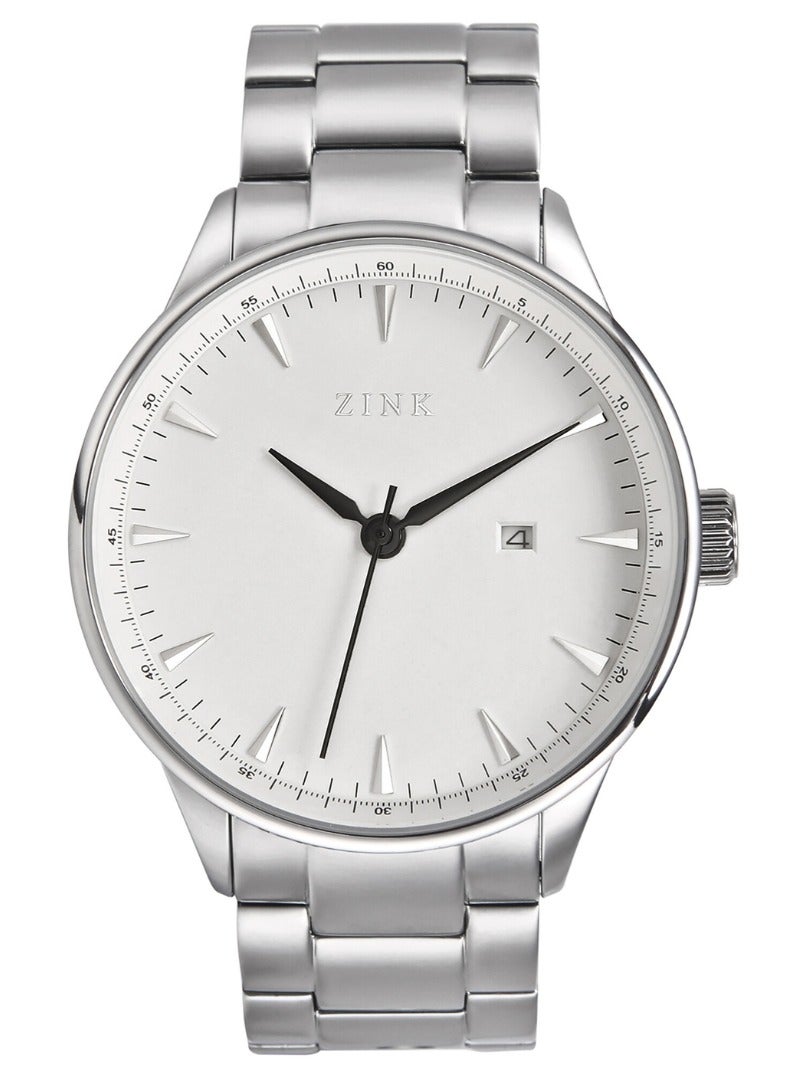 زنك ساعة ZINK ZK127G1SS-16 الأنيقة - ساعة رجالية عصرية من الفولاذ المقاوم للصدأ باللون الفضي - Image 1